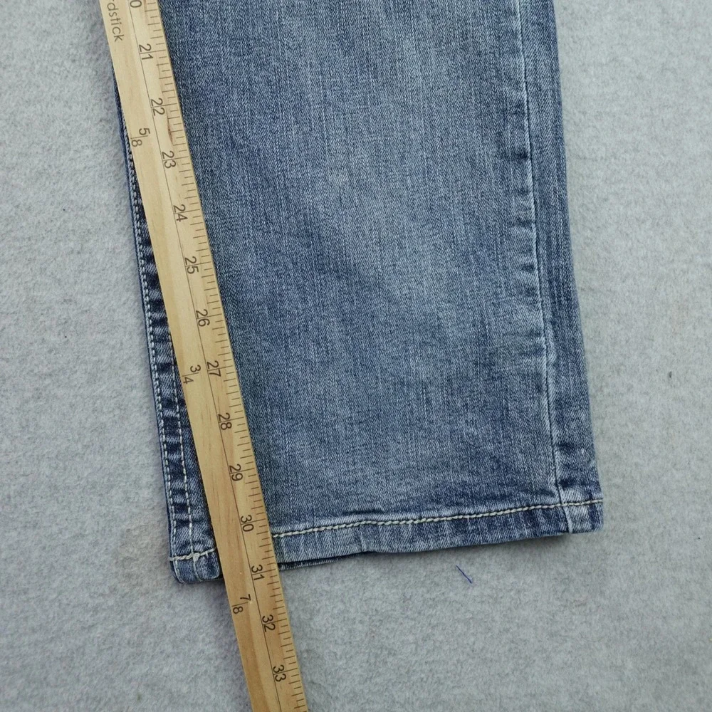 TK Axel Jeans Mens 32x32 Blue Faded Slim Boot Embroidered Flap Pocket